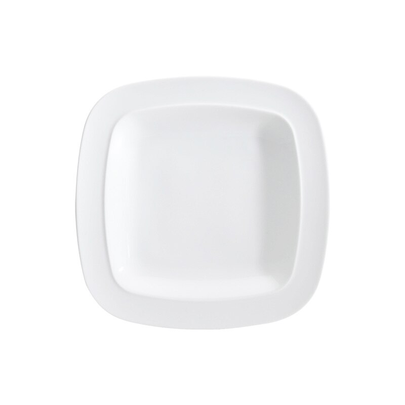 Product photograph of White Squares Medium Plate from Denby Retail Ltd